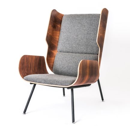 Gus Elk Chair - Andorra Pewter & Walnut - P01