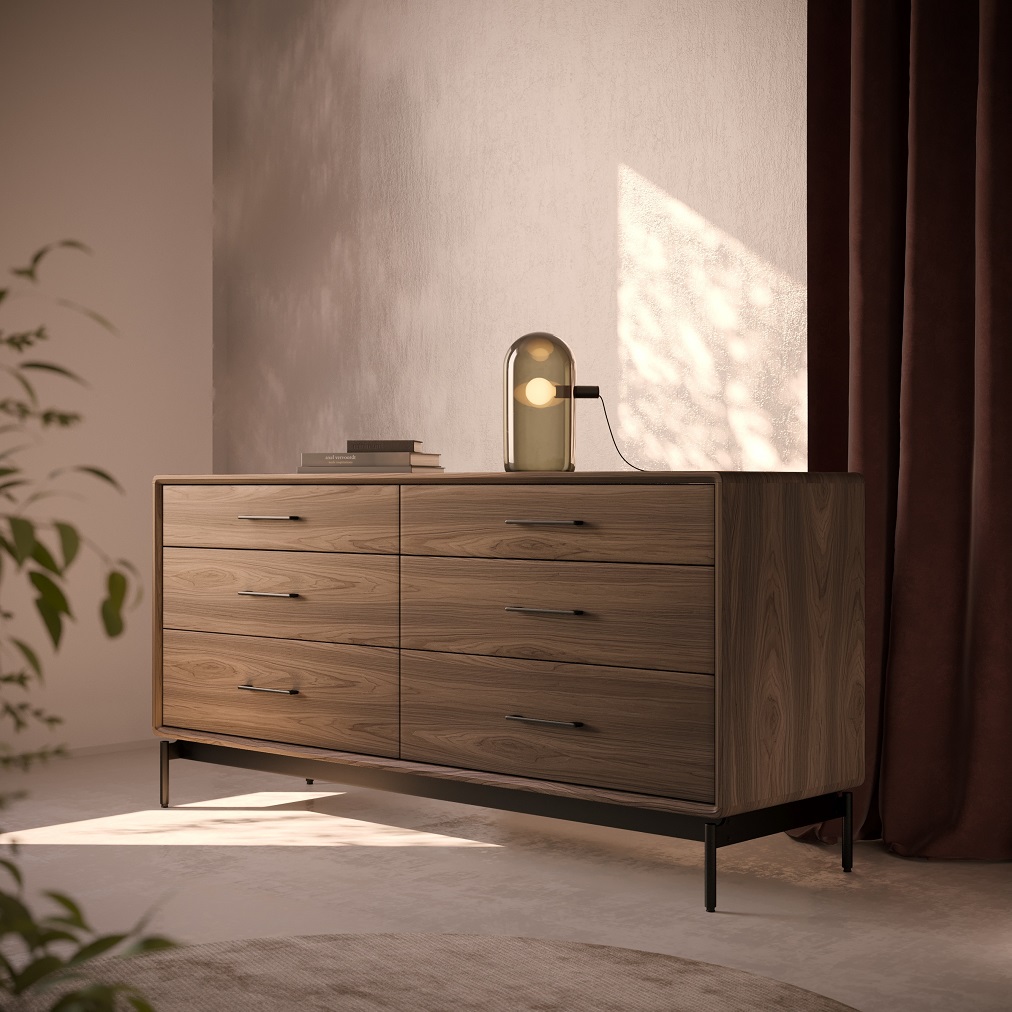 linq 9186 modern wood bedroom 6 drawer dresser bdi furniture walnut lifestyle 2 linq 9186 modern wood bedroom 6 drawer dresser bdi furniture walnut lifestyle 2