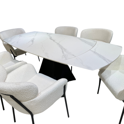 OMGitsmall studiocollection Lessie shaped extending diningtable