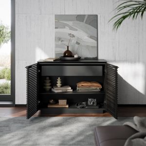 corridor storage 8108 BDI modern louvered cabinet charcoal 3a