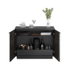 corridor storage cabinet 8108 BDI charcoal slatted cabinet with drawer 7