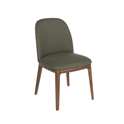 camila diningchair lodengreenleather walnut
