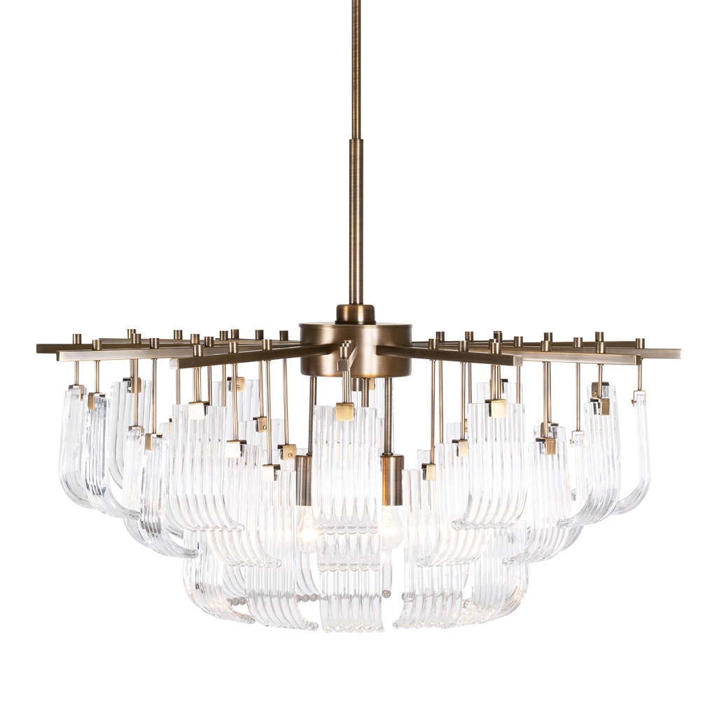 ferris brass glass chandelier main 6051