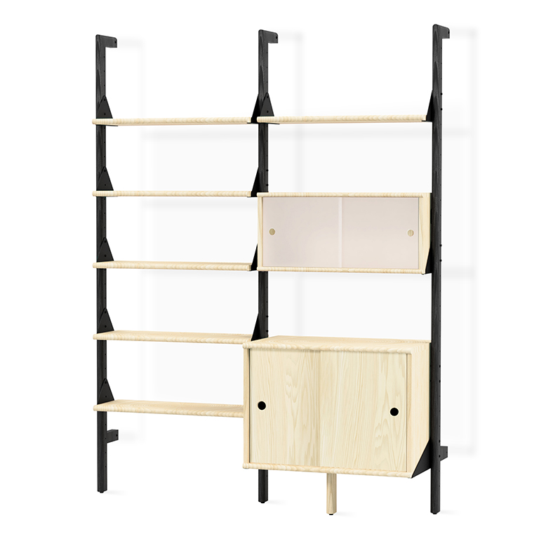 Branch 2 Multi Storage Unit with Shelves Black Black Blonde P01