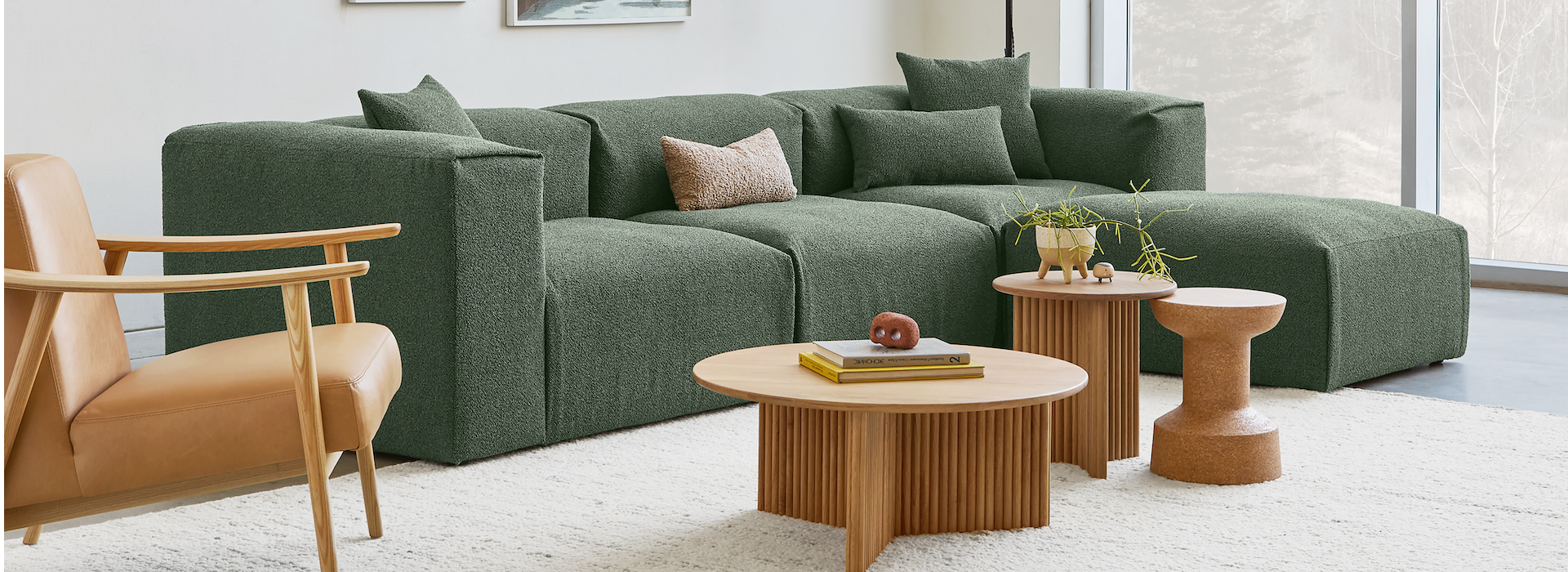 Nest Modular 4PC Sectional RF Morris Pine L01