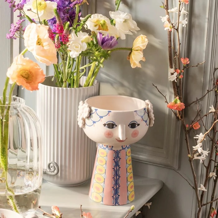 Eva Vase, Pink/Blue, H: 9.3"