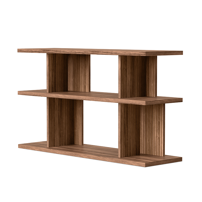 Albion 3 Tier Shelving Unit Natural Walnut P01