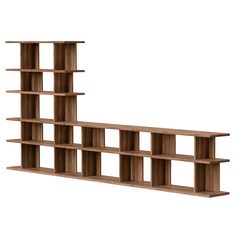 Albion 6 3 3 Shelving Unit Natural Walnut P01
