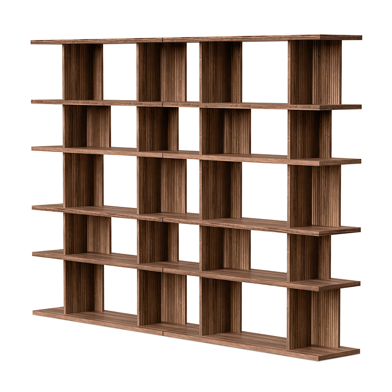Albion 6 6 Shelving Unit Natural Walnut P01