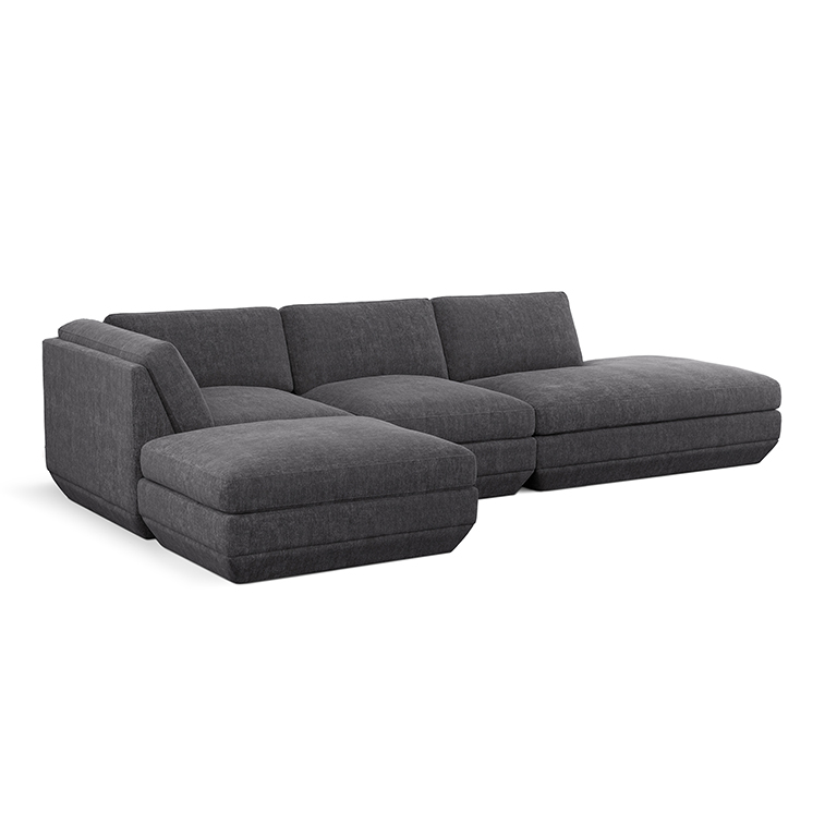 Podium Modular 4PC Lounge Sectional B LF Bastille Lennox P01